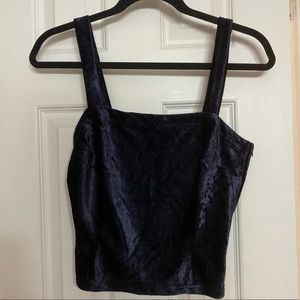 90s Vintage Square Neck Velvet Cropped Tank